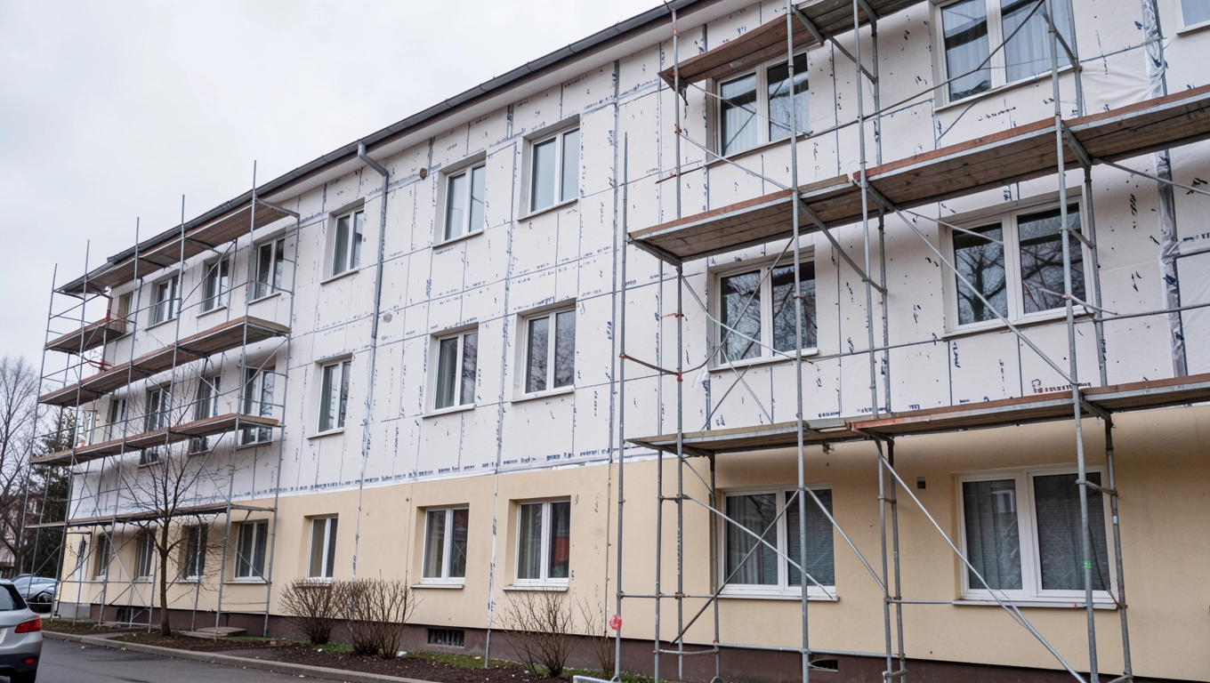 Montaż systemu dociepleń w budynkach poznańskich