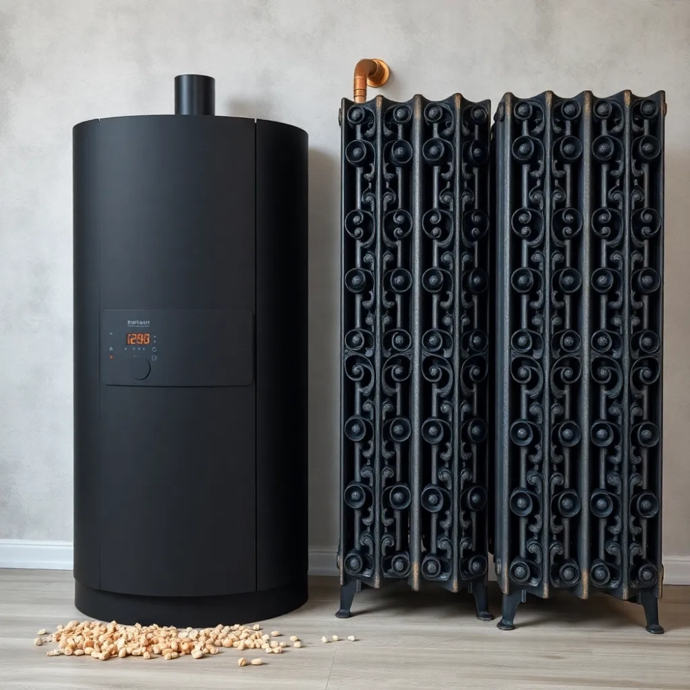 Piec na pellet a grzejniki żeliwne