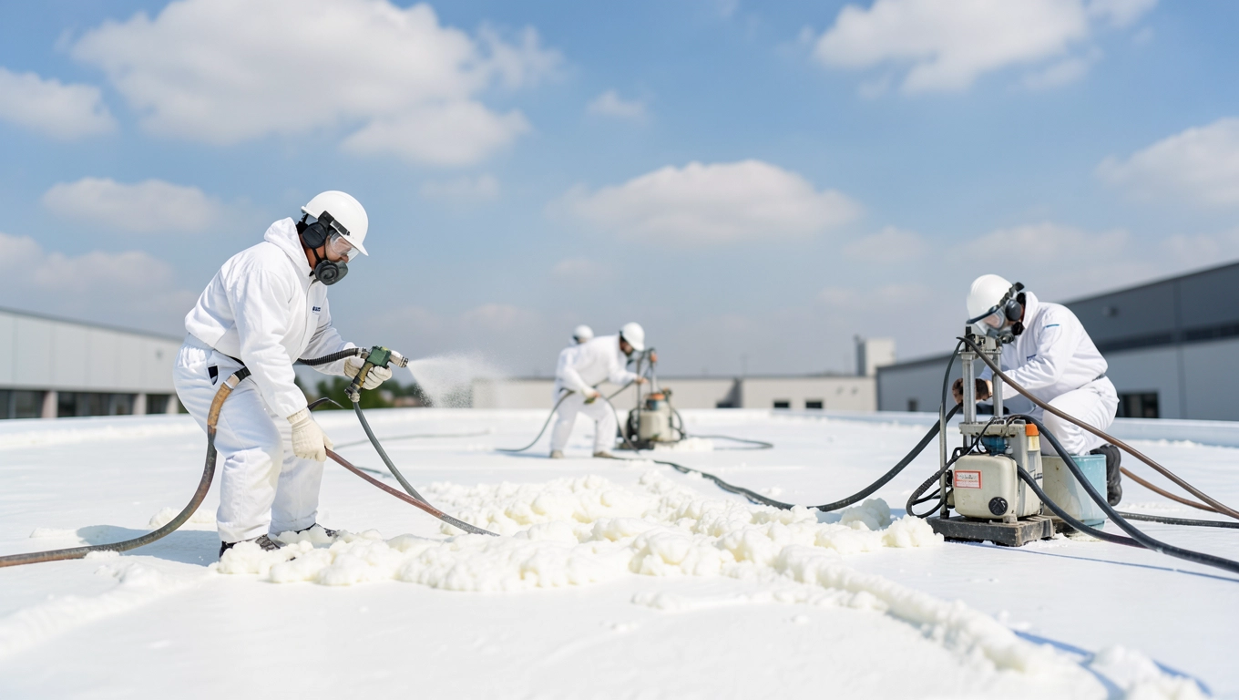 Proces aplikacji pianki PUR na dach