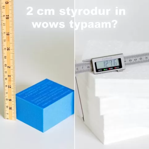 2 cm styroduru ile to styropianu