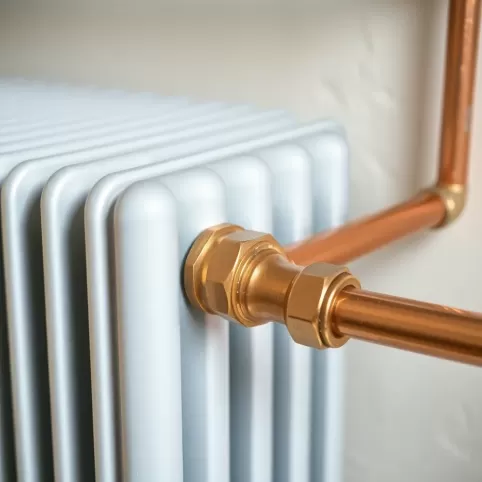 Grzejnik aluminiowy w instalacji miedzianej