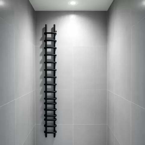 Grzejnik drabinkowy w kabinie prysznicowej