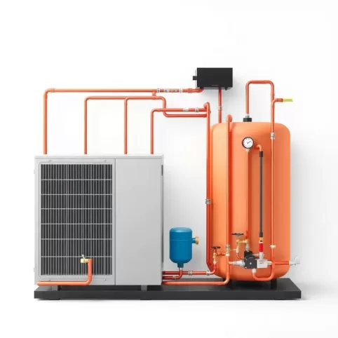 Schemat podłączenia bufora do pompy ciepła