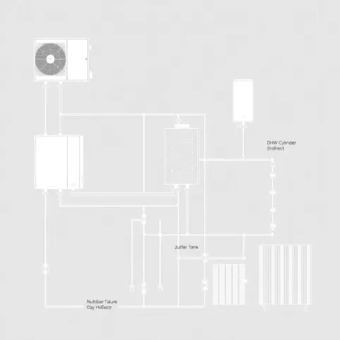 schemat podłączenia pompy ciepła powietrzewoda