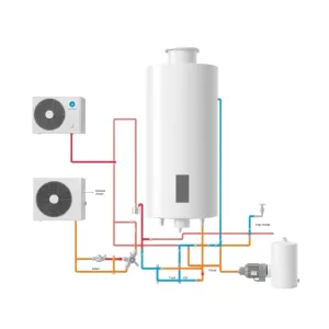 Schemat podłączenia pompy ciepła z buforem