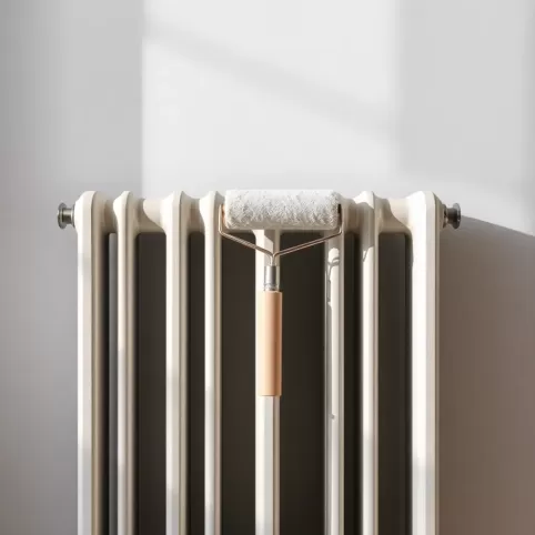 Wałek do malowania za grzejnikiem