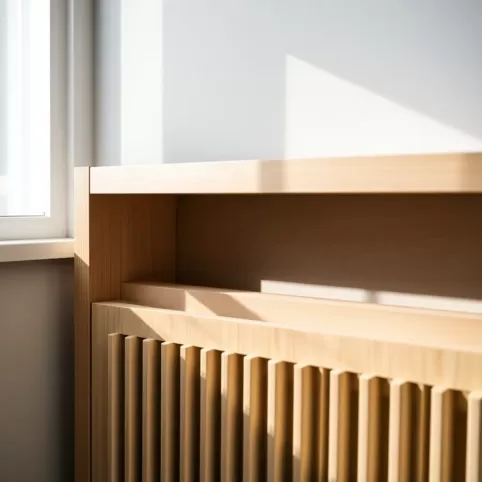 Zabudowa grzejnika z półkami